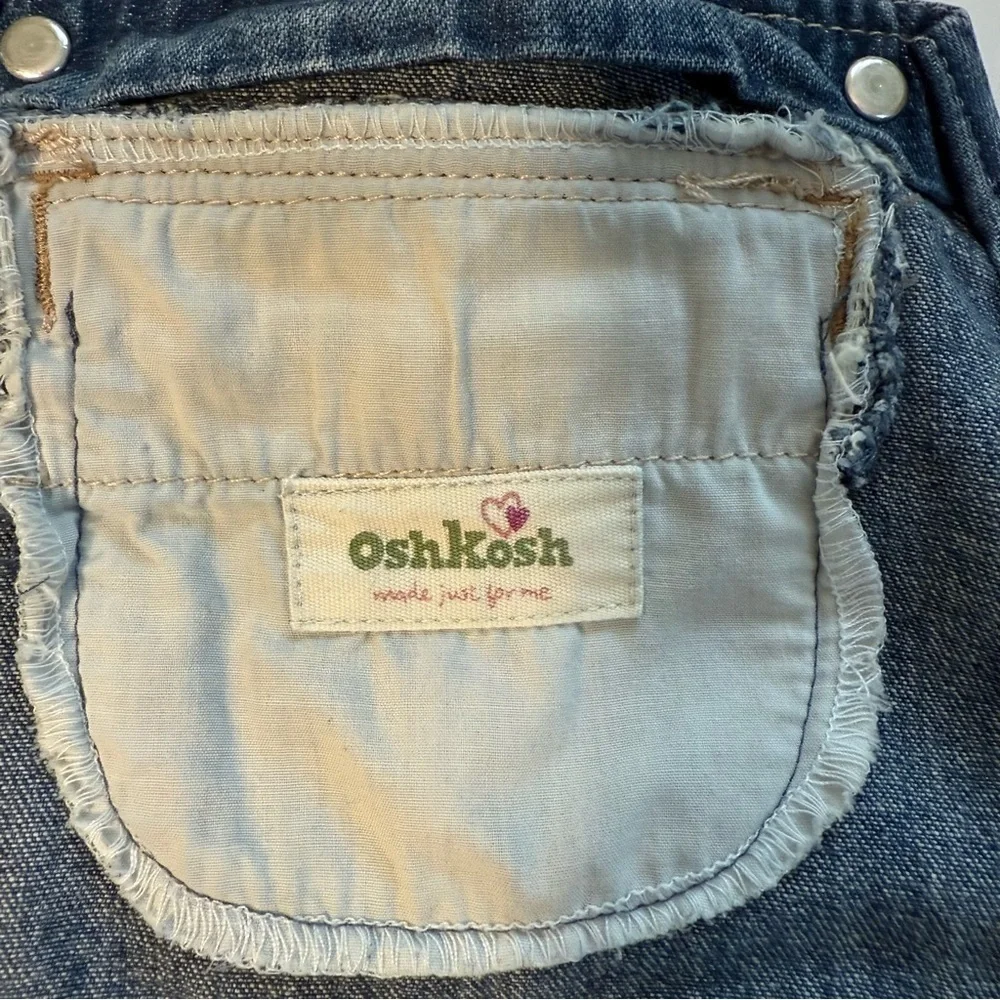 Vintage OshKosh Denim Overall girls happy nature Heart Embroidery size 24 mo